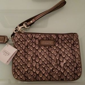Coach Snakeskin Pattern Wristlet